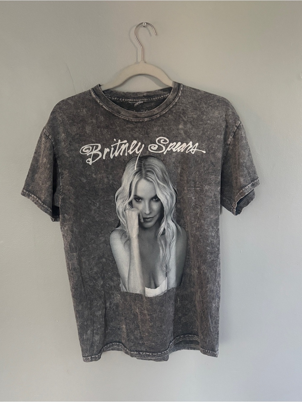 Washed Black Graphic Short Sleeve Tee - Britney Spears